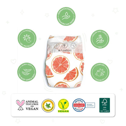 6 packs of Organic Bamboo Diapers + 4 packs of Wipes