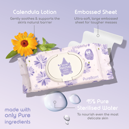 Pure Moisture Wipes With Organic Calendula Lotion