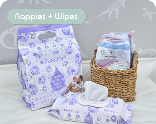 6 packs of Organic Bamboo Diapers + 4 packs of Wipes