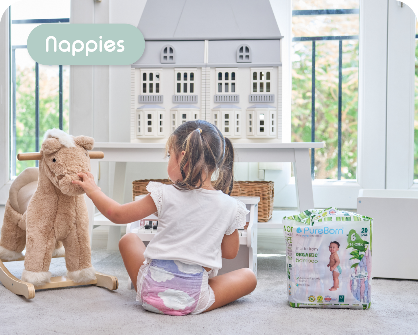 6 packs of Organic Bamboo Diapers