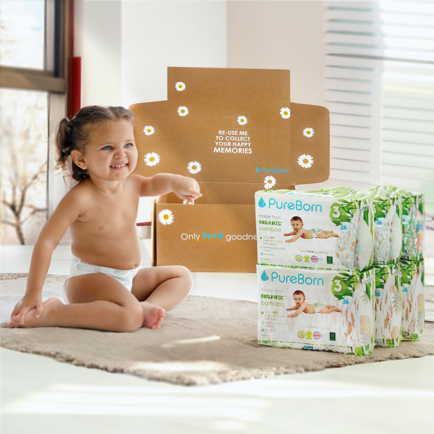 6 packs of Organic Bamboo Diapers